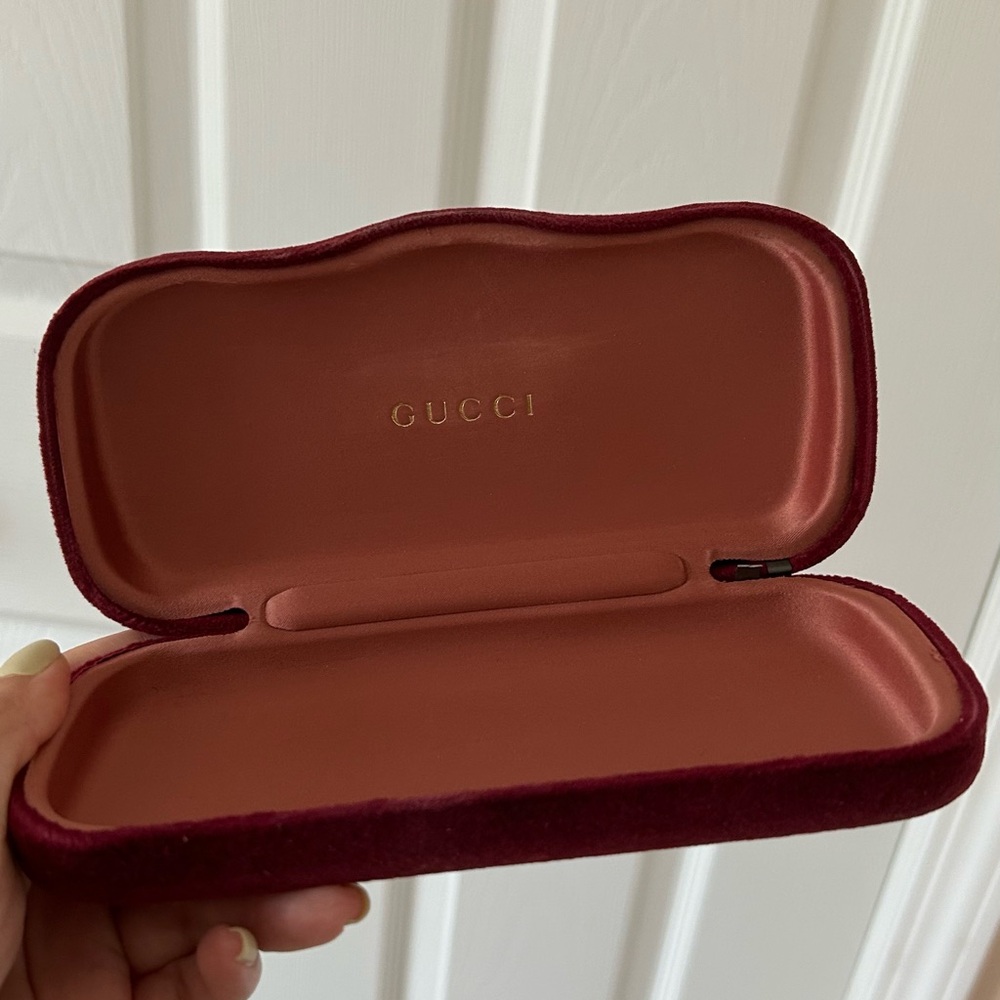 Gucci Burgundy Velvet Eyeglass Case